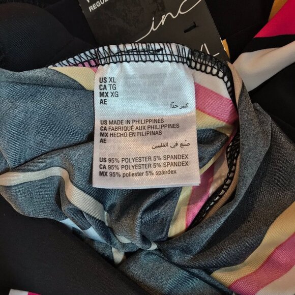 NWT INC International Concepts Stripe Wide Leg Pant Size XLarge Black, pink, yel - Picture 8 of 8